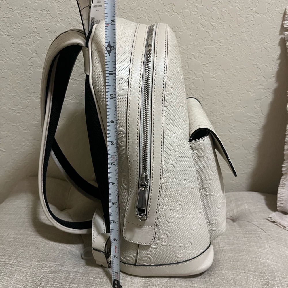 Gucci Ivory Embossed Backpack - Picture 14 of 16